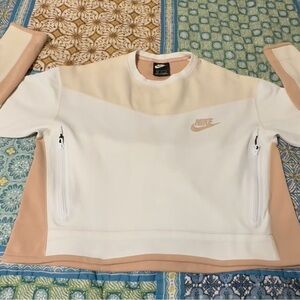 Women’s Nike Tech Fleece Crew neck shirt,med, cream/beige, used lightly